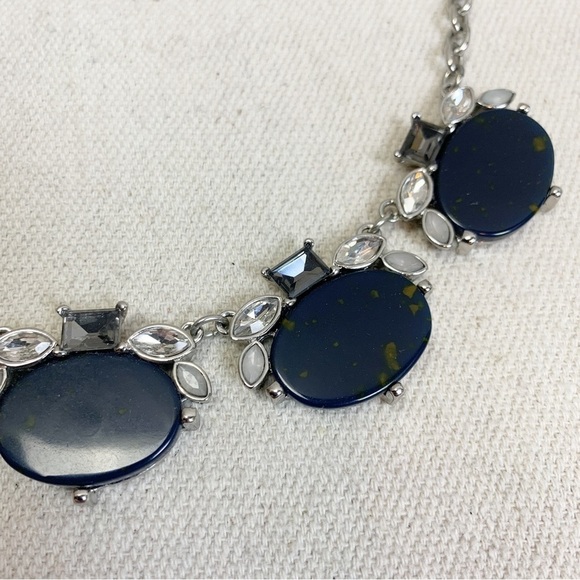 Lane Bryant Blue Statement necklace rhinestone clusters - Picture 5 of 6